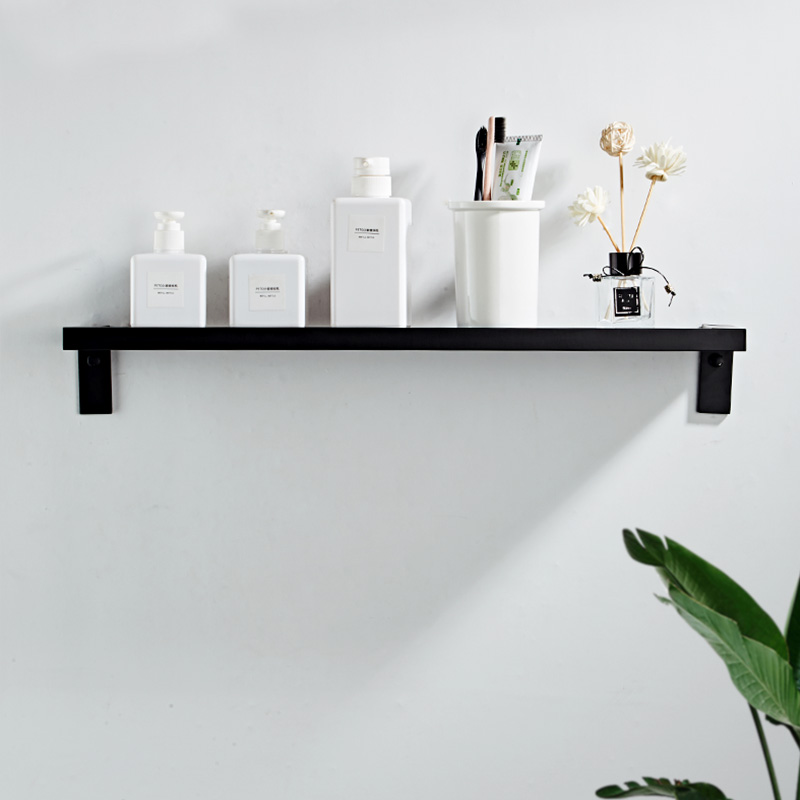 Modern Simple Black Bath Shelf Thicken Aluminum Alloy Bathroom