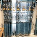 Nordic Chenille Curtains Fawn Embroidery Semi Blackout Curtains For Living Room Bedroom 1 Panel