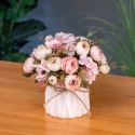Artificial Flowers with Ceramic Flowerpot Spring Hydrangea